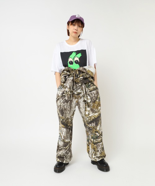 RNA(アールエヌエー)の「M2514 BIG EYE BIG T(Tシャツ/カットソー・レディース・杢グレー/ホワイト・MEDIUM)」の9枚目の写真