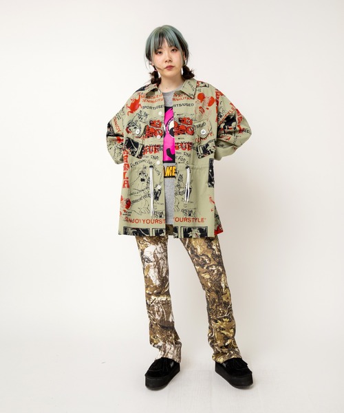RNA(アールエヌエー)の「M2514 BIG EYE BIG T(Tシャツ/カットソー・レディース・杢グレー/ホワイト・MEDIUM)」の12枚目の写真
