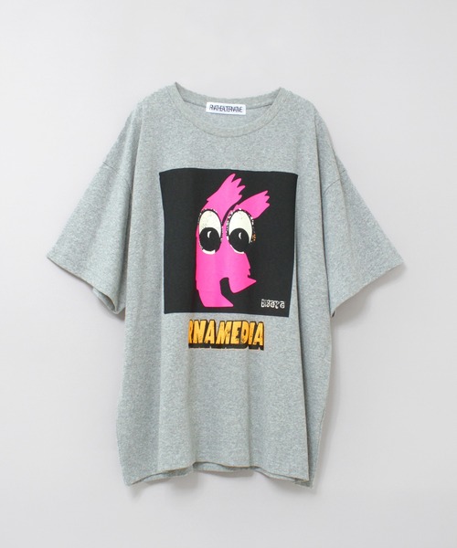 RNA(アールエヌエー)の「M2514 BIG EYE BIG T(Tシャツ/カットソー・レディース・杢グレー/ホワイト・MEDIUM)」の7枚目の写真