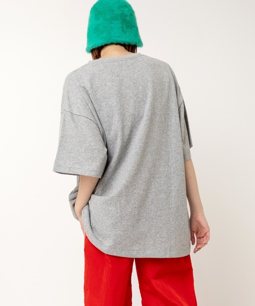 RNA(アールエヌエー)の「M2514 BIG EYE BIG T(Tシャツ/カットソー・レディース・杢グレー/ホワイト・MEDIUM)」の6枚目の写真