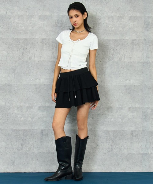 ANAP(アナップ)の「メロウリボンカーディガン レイヤード風トップス(Tシャツ/カットソー・レディース・ブラック/ホワイト/レッド・FREE)」の9枚目の写真