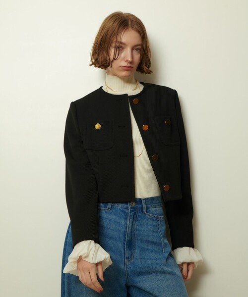 ダンボールジャージノーカラージャケット（ノーカラージャケット