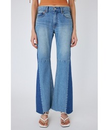 MOUSSY 加工ブーツカットデニムパンツ MOUSSY マウジー パンツ デニム ジーンズ ボタンフライ ブーツ