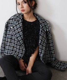 PICCIN PERLA | ツイードライダースジャケット(ライダースジャケット)