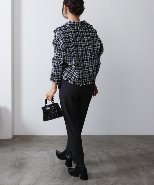 PICCIN PERLA（ピッチンペルラ）の「ツイードライダースジャケット（ライダースジャケット・レディース・レッド系その他/ブルー系その他・M）」の10枚目の写真