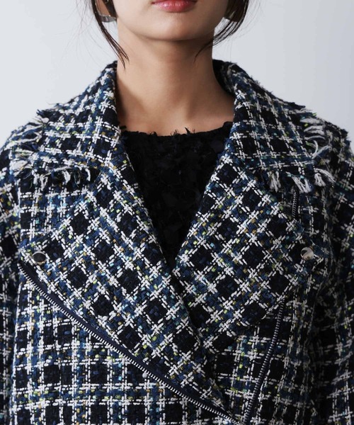 PICCIN PERLA（ピッチンペルラ）の「ツイードライダースジャケット（ライダースジャケット・レディース・レッド系その他/ブルー系その他・M）」の18枚目の写真