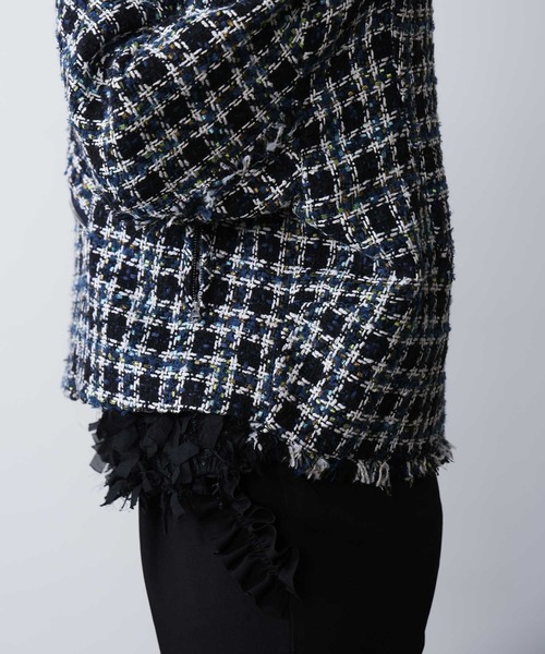 PICCIN PERLA（ピッチンペルラ）の「ツイードライダースジャケット（ライダースジャケット・レディース・レッド系その他/ブルー系その他・M）」の21枚目の写真