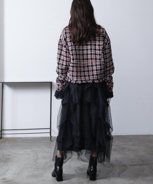 PICCIN PERLA（ピッチンペルラ）の「ツイードライダースジャケット（ライダースジャケット・レディース・レッド系その他/ブルー系その他・M）」の17枚目の写真