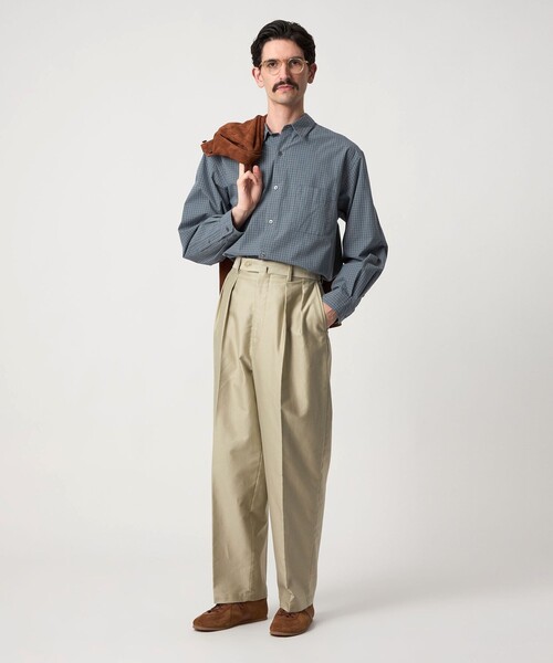 Steven Alan(スティーブンアラン)の「<Steven Alan> ポプリン グラフチェック レギュラーカラー シャツ LOOSE(シャツ/ブラウス・メンズ・ダークブラウン/ロイヤルブルー・S/M/L/XL)」の3枚目の写真