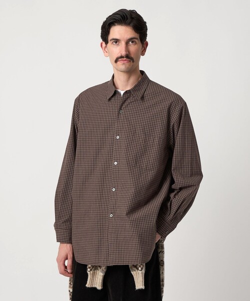 Steven Alan(スティーブンアラン)の「<Steven Alan> ポプリン グラフチェック レギュラーカラー シャツ LOOSE(シャツ/ブラウス・メンズ・ダークブラウン/ロイヤルブルー・S/M/L/XL)」の8枚目の写真