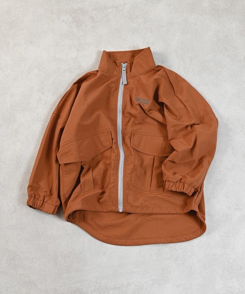 Life Support Products(ライフサポートプロダクツ)の「ナイロンビッグポケットジャケット/セットアップ可能(ナイロンジャケット・キッズ・オレンジ/マスタード/ネイビー/ブラック/カーキ/グレー・80/90/95/100/110/120/130/140/150)」の6枚目の写真