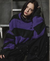 ERAR（エラー）の「【ERAR】ジップアームハイダメージハイギミックボーダーニット（ニット/セーター）」