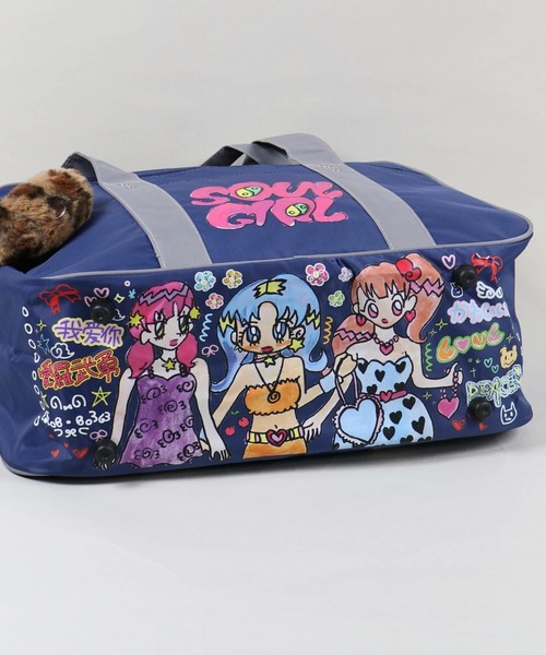 SPINNS(スピンズ)の「『SOUL PUSSSY CAT』キーホルダー付きスクールバッグ(ショルダーバッグ・レディース・ブルー/ピンク系その他・ONESIZE)」の15枚目の写真