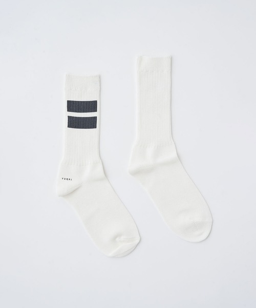 YUQRI(ユクリ)の「【YUQRI】Paint Line(ソックス/靴下・メンズ・ホワイト系その他2/ホワイト系その他3/ホワイト/ブラック・L/M/S)」の6枚目の写真