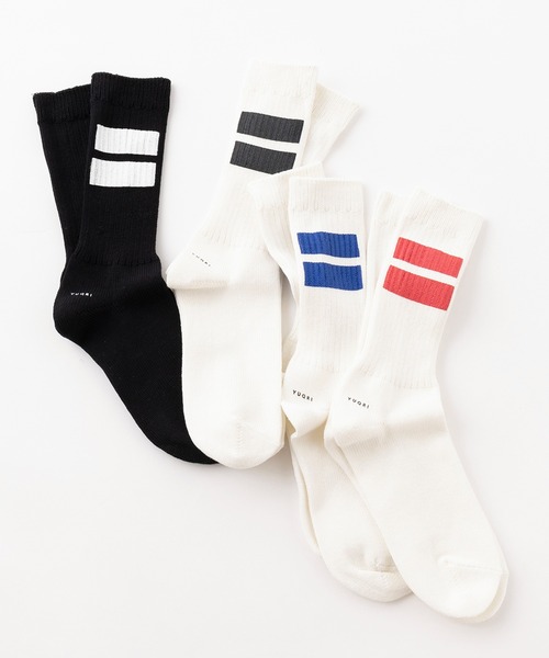 YUQRI(ユクリ)の「【YUQRI】Paint Line(ソックス/靴下・メンズ・ホワイト系その他2/ホワイト系その他3/ホワイト/ブラック・L/M/S)」の14枚目の写真