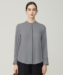 ICB（アイシービー）の「BackSatinAmunzen バンドカラーブラウス（シャツ/ブラウス）」
