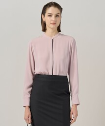 ICB（アイシービー）の「BackSatinAmunzen バンドカラーブラウス（シャツ/ブラウス）」