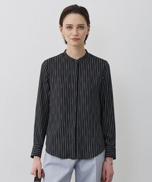 ICB（アイシービー）の「BackSatinAmunzen バンドカラーブラウス（シャツ/ブラウス）」