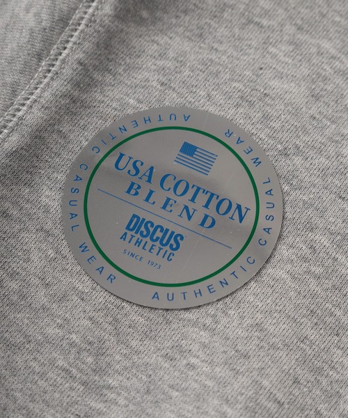 DISCUS（ディスカス）の「【71】【DISCUS/ディスカス】USAコットンブレンド  オーバルワッペンワンポイント刺繍＆ピスネームタグデザイン 裏毛ジップパーカー（パーカー・メンズ・ネイビー/ブラック/グレー/アッシュグレー・M/L/XL）」の5枚目の写真