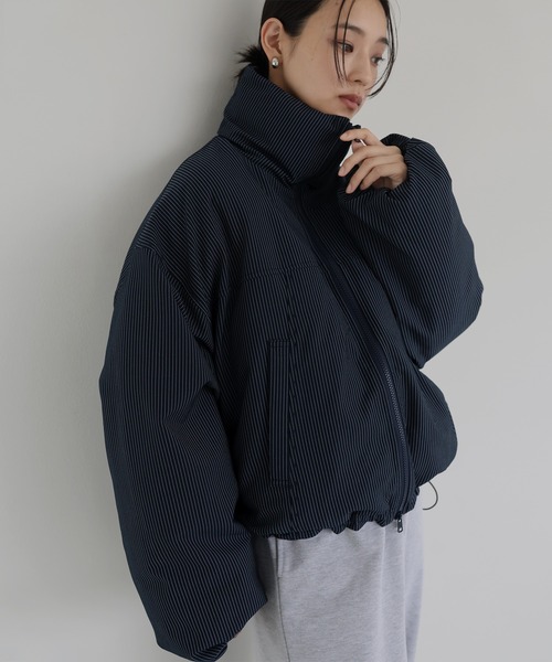 hellam（へラム）の「パディングショートダウンジャケット（ダウンジャケット/コート・レディース・カーキ/ブラック/アイボリー/ネイビー/ベージュ/チャコール/キャメル/ブラウン/ブラック系その他/ホワイト系その他/ベージュ系その他・FREE）」の10枚目の写真