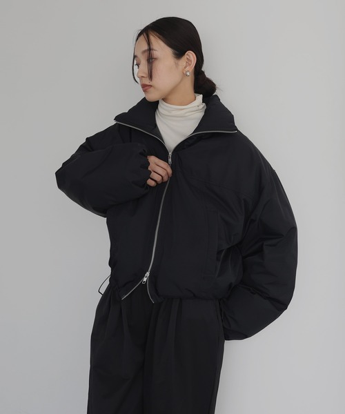 hellam（へラム）の「パディングショートダウンジャケット（ダウンジャケット/コート・レディース・カーキ/ブラック/アイボリー/ネイビー/ベージュ/チャコール/キャメル/ブラウン/ブラック系その他/ホワイト系その他/ベージュ系その他・FREE）」の22枚目の写真