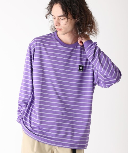 Columbia（コロンビア）の「Columbia／バルフォアリバー ロングスリーブティー（ロンT ロングTシャツ 長袖Tシャツ）ボーダー 速乾 軽量／コロンビア（Tシャツ/カットソー・レディース・ブラック/グリーン/ベージュ/パープル・L/S/XS/M/XL）」の4枚目の写真