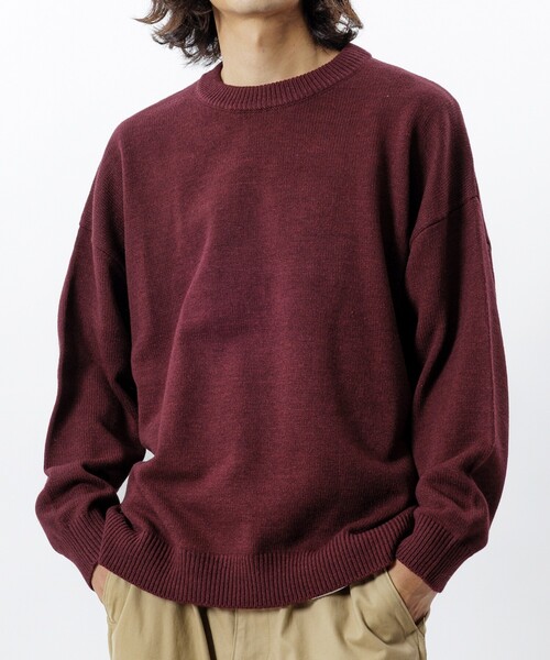 FREAK'S STORE（フリークスストア）の「限定展開 Relax Fit リラックスフィット イージーケア ウォッシャブル クルーネックニット（ニット/セーター・メンズ・ブラック/グレー/チャコールグレー/オリーブ/ネイビー/バーガンディー/ブラウン・SMALL/LARGE/MEDIUM）」の7枚目の写真