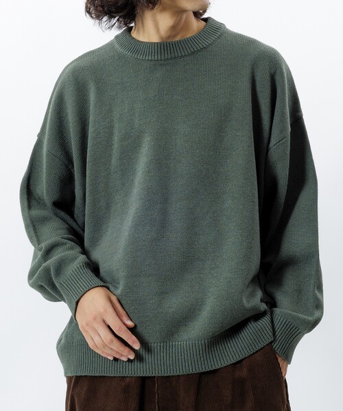 FREAK'S STORE（フリークスストア）の「限定展開 Relax Fit リラックスフィット イージーケア ウォッシャブル クルーネックニット（ニット/セーター・メンズ・ブラック/グレー/チャコールグレー/オリーブ/ネイビー/バーガンディー/ブラウン・SMALL/LARGE/MEDIUM）」の5枚目の写真