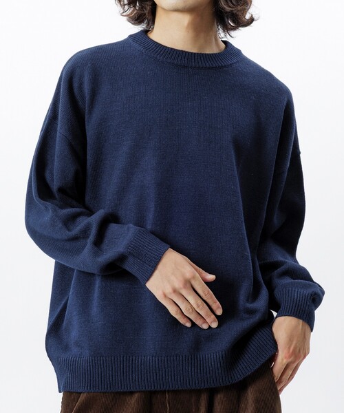 FREAK'S STORE（フリークスストア）の「限定展開 Relax Fit リラックスフィット イージーケア ウォッシャブル クルーネックニット（ニット/セーター・メンズ・ブラック/グレー/チャコールグレー/オリーブ/ネイビー/バーガンディー/ブラウン・SMALL/LARGE/MEDIUM）」の10枚目の写真