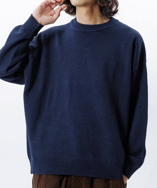 FREAK'S STORE（フリークスストア）の「限定展開 Relax Fit リラックスフィット イージーケア ウォッシャブル クルーネックニット（ニット/セーター・メンズ・ブラック/グレー/チャコールグレー/オリーブ/ネイビー/バーガンディー/ブラウン・SMALL/LARGE/MEDIUM）」の11枚目の写真