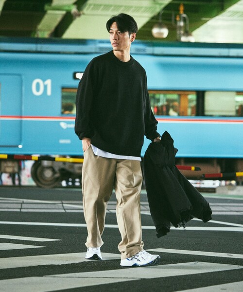 FREAK'S STORE（フリークスストア）の「限定展開 Relax Fit リラックスフィット イージーケア ウォッシャブル クルーネックニット（ニット/セーター・メンズ・ブラック/グレー/チャコールグレー/オリーブ/ネイビー/バーガンディー/ブラウン・SMALL/LARGE/MEDIUM）」の14枚目の写真