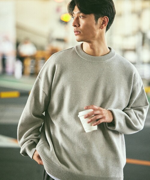 FREAK'S STORE（フリークスストア）の「限定展開 Relax Fit リラックスフィット イージーケア ウォッシャブル クルーネックニット（ニット/セーター・メンズ・ブラック/グレー/チャコールグレー/オリーブ/ネイビー/バーガンディー/ブラウン・SMALL/LARGE/MEDIUM）」の19枚目の写真