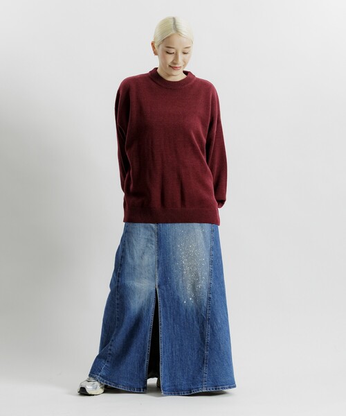 FREAK'S STORE（フリークスストア）の「限定展開 Relax Fit リラックスフィット イージーケア ウォッシャブル クルーネックニット（ニット/セーター・メンズ・ブラック/グレー/チャコールグレー/オリーブ/ネイビー/バーガンディー/ブラウン・SMALL/LARGE/MEDIUM）」の21枚目の写真