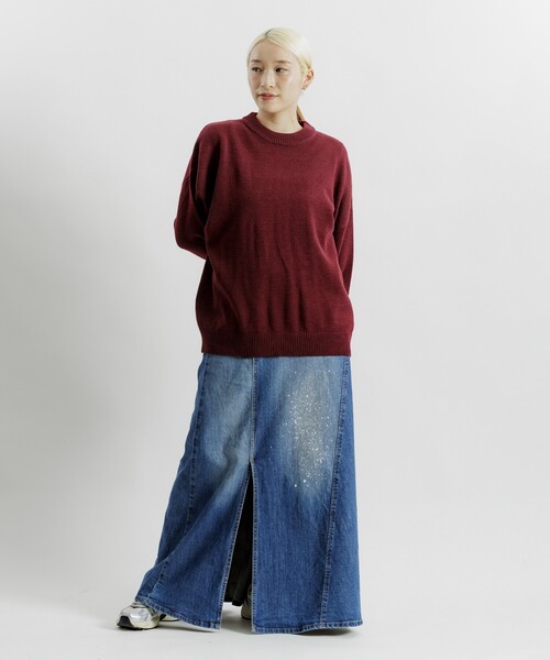 FREAK'S STORE（フリークスストア）の「限定展開 Relax Fit リラックスフィット イージーケア ウォッシャブル クルーネックニット（ニット/セーター・メンズ・ブラック/グレー/チャコールグレー/オリーブ/ネイビー/バーガンディー/ブラウン・SMALL/LARGE/MEDIUM）」の22枚目の写真
