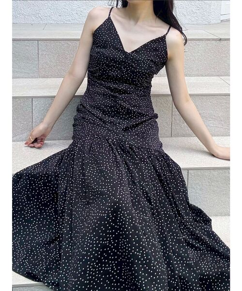 MERCURYDUO(マーキュリーデュオ)の「ドットプリントナローワンピース(ワンピース・レディース・ブラック/オフホワイト・SMALL/MEDIUM)」の1枚目の写真