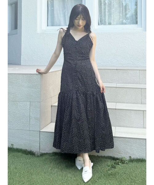 MERCURYDUO(マーキュリーデュオ)の「ドットプリントナローワンピース(ワンピース・レディース・ブラック/オフホワイト・SMALL/MEDIUM)」の6枚目の写真