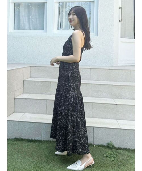 MERCURYDUO(マーキュリーデュオ)の「ドットプリントナローワンピース(ワンピース・レディース・ブラック/オフホワイト・SMALL/MEDIUM)」の7枚目の写真