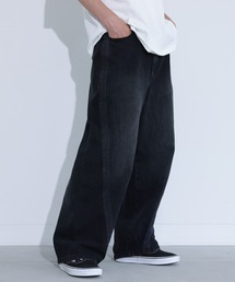 ダブルシームワイドカーブシルエットデニムパンツ【セットアップ対応】