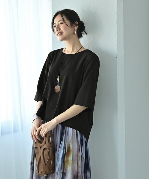 STYLE DELI（スタイルデリ）の「【Kana Oyama×BLK001】セットアップトップス／DELI size（シャツ/ブラウス・レディース・ネイビー/ブラック/ブルーグリーン・FREE）」の2枚目の写真