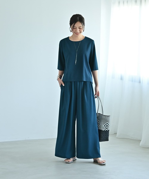 STYLE DELI（スタイルデリ）の「【Kana Oyama×BLK001】セットアップトップス／DELI size（シャツ/ブラウス・レディース・ネイビー/ブラック/ブルーグリーン・FREE）」の13枚目の写真
