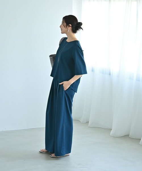 STYLE DELI（スタイルデリ）の「【Kana Oyama×BLK001】セットアップトップス／DELI size（シャツ/ブラウス・レディース・ネイビー/ブラック/ブルーグリーン・FREE）」の14枚目の写真