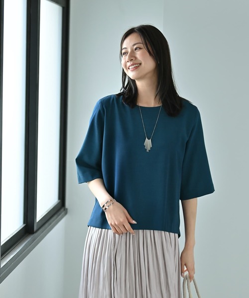 STYLE DELI（スタイルデリ）の「【Kana Oyama×BLK001】セットアップトップス／DELI size（シャツ/ブラウス・レディース・ネイビー/ブラック/ブルーグリーン・FREE）」の16枚目の写真