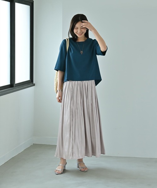 STYLE DELI（スタイルデリ）の「【Kana Oyama×BLK001】セットアップトップス／DELI size（シャツ/ブラウス・レディース・ネイビー/ブラック/ブルーグリーン・FREE）」の17枚目の写真