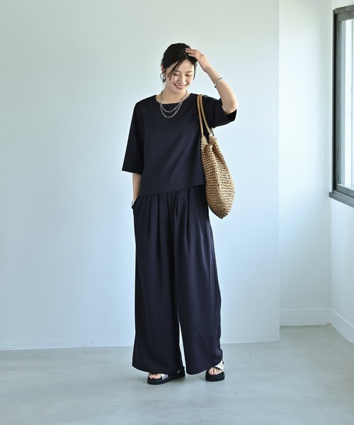 STYLE DELI（スタイルデリ）の「【Kana Oyama×BLK001】セットアップトップス／DELI size（シャツ/ブラウス・レディース・ネイビー/ブラック/ブルーグリーン・FREE）」の7枚目の写真