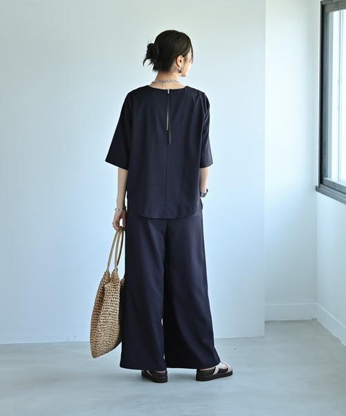 STYLE DELI（スタイルデリ）の「【Kana Oyama×BLK001】セットアップトップス／DELI size（シャツ/ブラウス・レディース・ネイビー/ブラック/ブルーグリーン・FREE）」の8枚目の写真