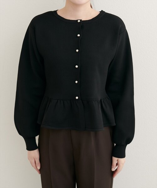 WEB限定】裾フリルペプラムカーデ（カーディガン/ボレロ）｜natural