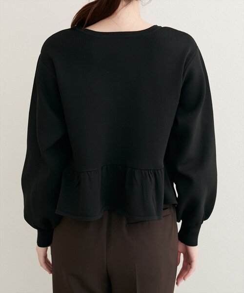 natural couture(ナチュラルクチュール)の「【WEB限定】裾フリルペプラムカーデ(カーディガン/ボレロ・レディース・ボルドー/グレイッシュベージュ/ブラック/オフホワイト/ブルー・FREE)」の18枚目の写真