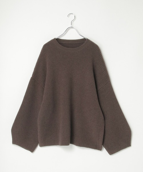 notch.（ノッチ）の「【 notch. by KR 】カーブスリーブオーバーサイズニット（ニット/セーター・レディース・ブラウン/ブラック/ネイビー/グリーン・M）」の22枚目の写真