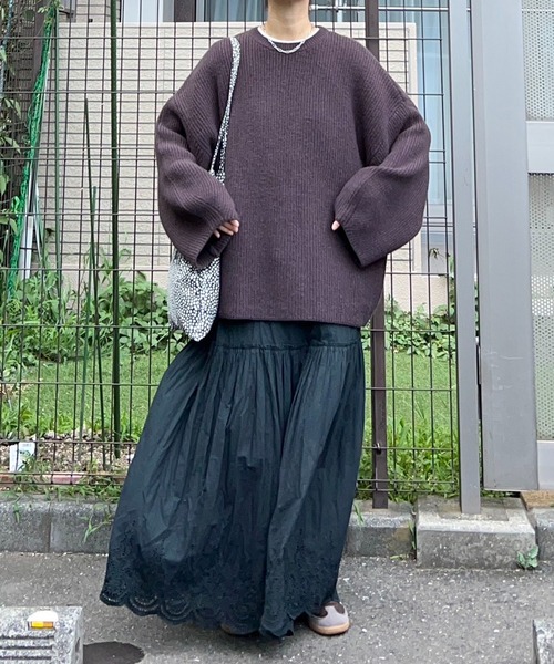 anderhunk ダークグレーニット　リブ 楽天市場】【期間限定：5,480円→3,798円！】 ニット セーター