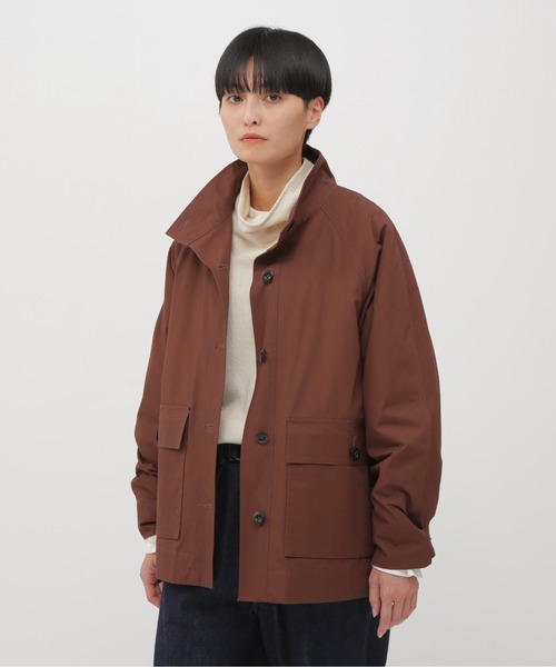 MHL.(エムエイチエル)の「WASHED COTTON PLAINWEAVE(ブルゾン・レディース・ブラック/ボルドー・1/2)」の2枚目の写真